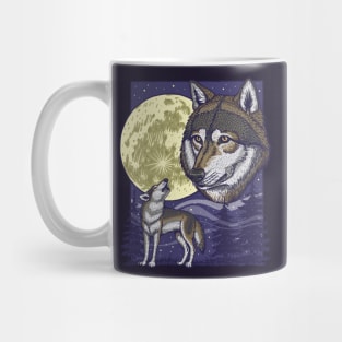 Wolves at Night Mug